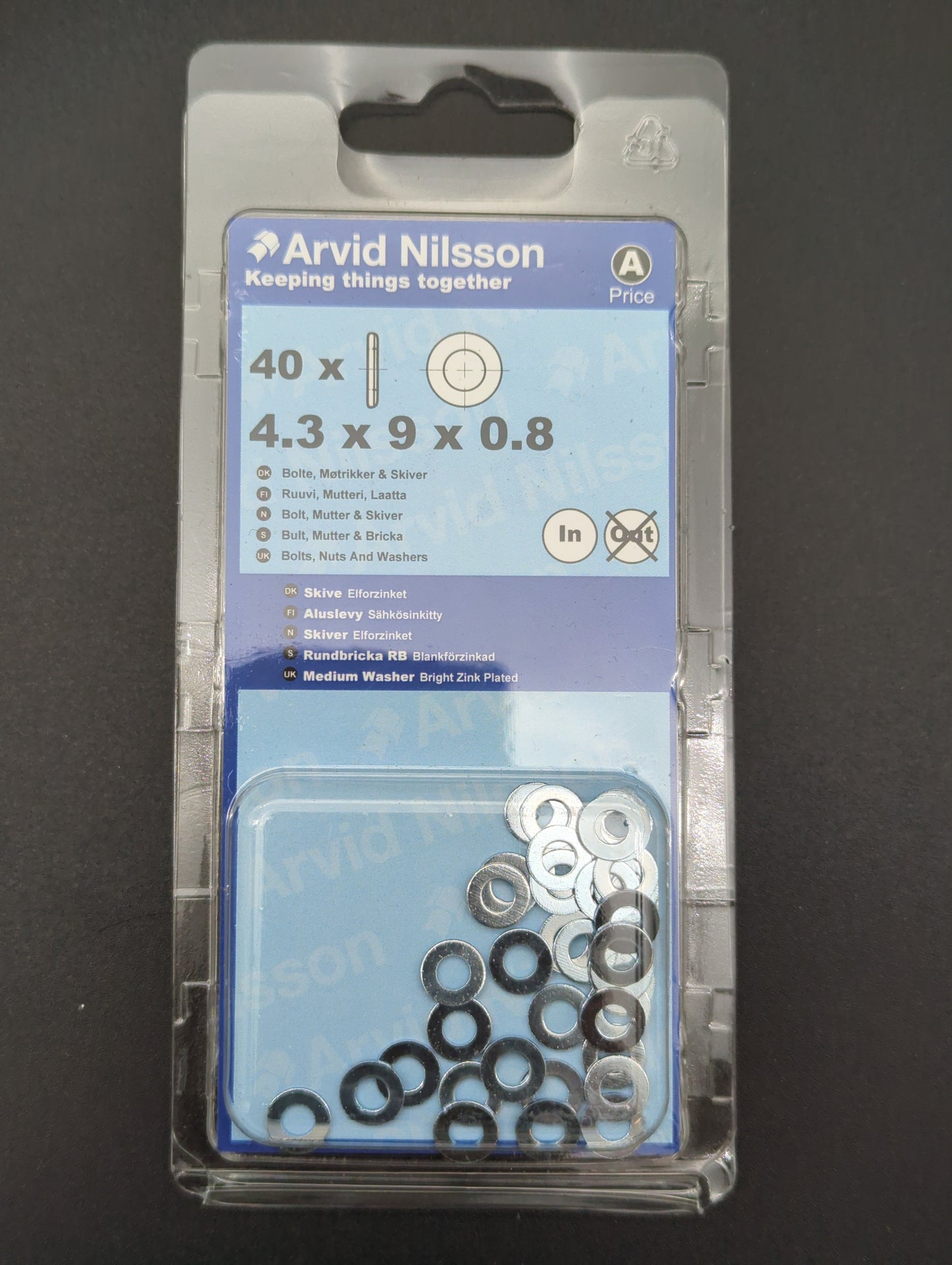 Maskinskruv 4,3*9*0,8 mm - Arvid Nilsson